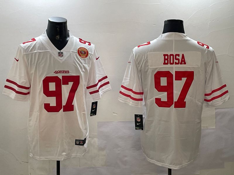 Men San Francisco 49ers 97 Bosa White Second generation 2024 Nike Limited NFL Jersey style 6